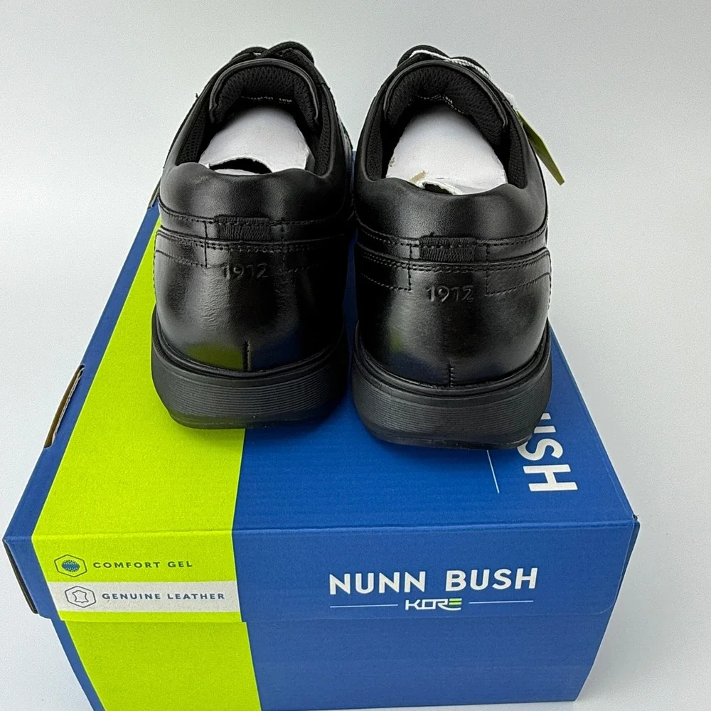Nunn Bush Kore Pro CT OX Leather Cap Toe Oxford Shoes Mens 8.5 M Black NIB